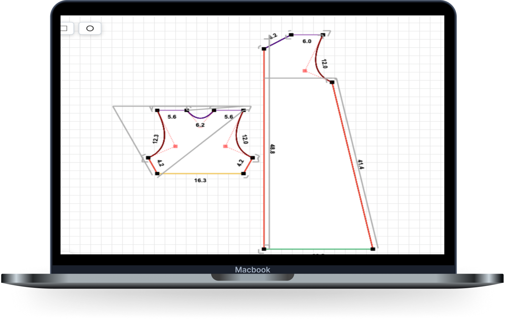 Macbook showing pattern generation software